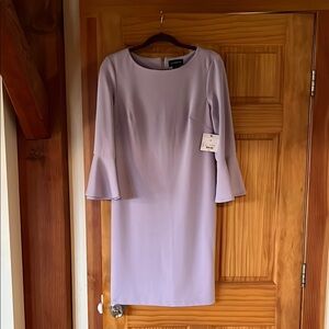 Liz Claiborne Purple Sheath Dress with 3/4 Bell Sleeves
